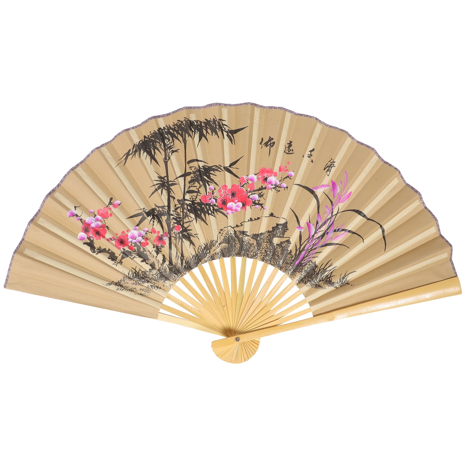 Wall Fan Decor Chinese with Pattern Vintage Wallmounted Headboard