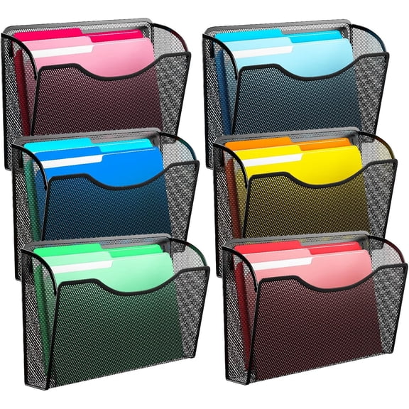 Wall File Organizer,Hanging Wall Mounted File Folder Binder Holder Mail Organizer for Office,Home and School Supplies