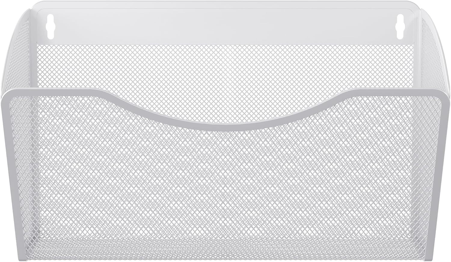 Wall File Organizer, Metal Mesh Hanging File Folder Holder for Letter/A4 Size Folders, Vertical Wall Mount Mail Sorter for Office Paperwork, Classroom, White