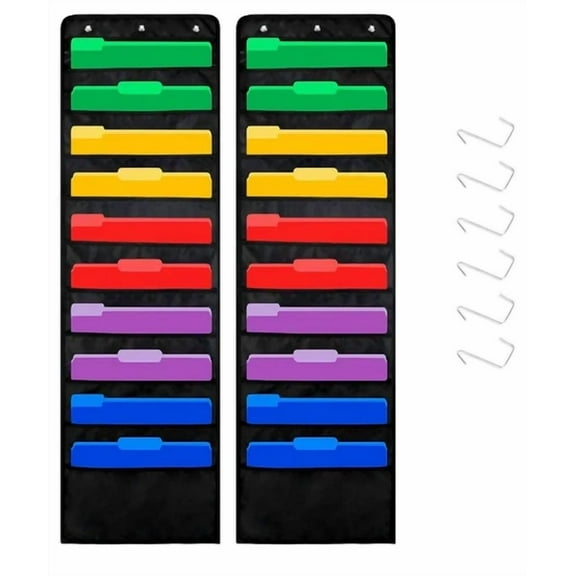 Wall File Organizer Office Home Hanging Craft Shoe Storage 10 Pocket (2 Pack)