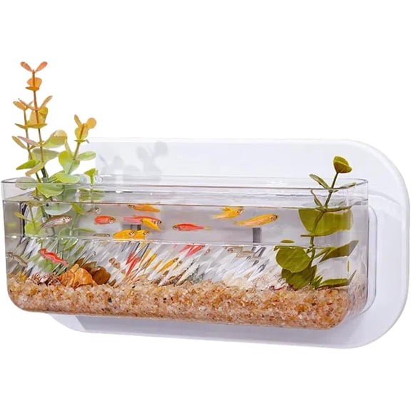 Wall Fish Tank, Wall Plastic Vase, 0.4 Gallon Mini Wall Mounted Fish Tank, 1500ml Wall Hydroponic Plants, Hanging Hydroponic Plant Pot, Living Room Decoration(1Pc)