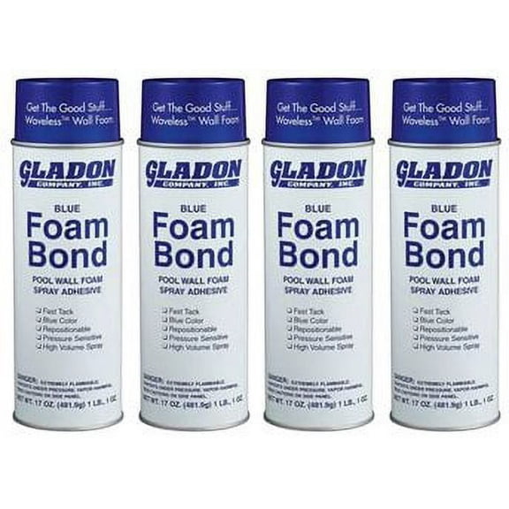 Wall Foam Spray Adhesive 24 Fluid Ounces, Net Weight 17 Ounces, 4 Pack
