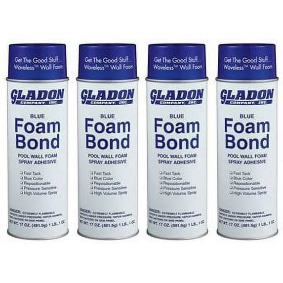 Wall Foam Spray Adhesive 24 Fluid Ounces, Net Weight 17 Ounces, 4 Pack