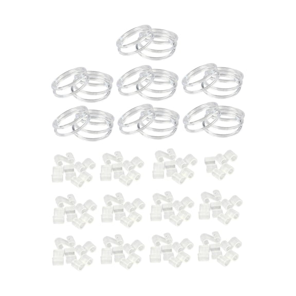 Wall Grid Shelf Display Panel Organizer Transparent Acrylic Rings for Photo Memo Bedroom Office Art Space