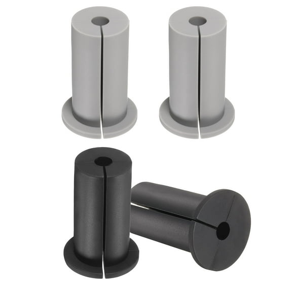Wall Grommets for Cables 1", 4 Pcs Cable Routing Kit Silicone Hole Grommet Feed Through Bushing for Ethernet Accessories with 8mm Hole, Gray Black
