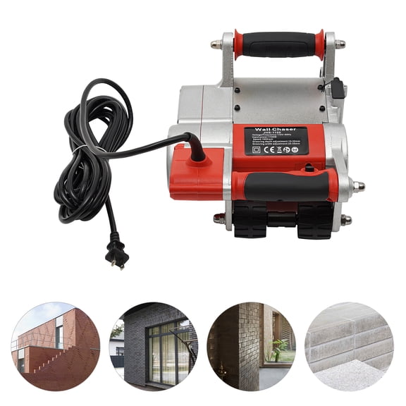 Wall Groove Cutting Machine, 1100W 110V Electric Brick Wall Chaser 2000R/MIN Handheld Floor Wall Chaser Concrete Cutter Wall Grooving Machine with 170mm Width Cutting Blade