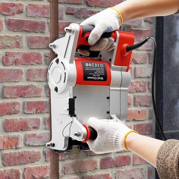 Wall Groove Cutting Machine 1100W 110V US Plug, Electric Wall Chaser with Adjustable Depth 15-30mm, Concrete Slotting Tool with 16.4ft Cord, for Brick Masonry Aerated Concrete