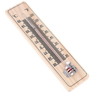 Aisoway Wooden Thermometers Wall-Mounted Direct Type Temperature Monitor  Logger for Garden Office Garage 1pc