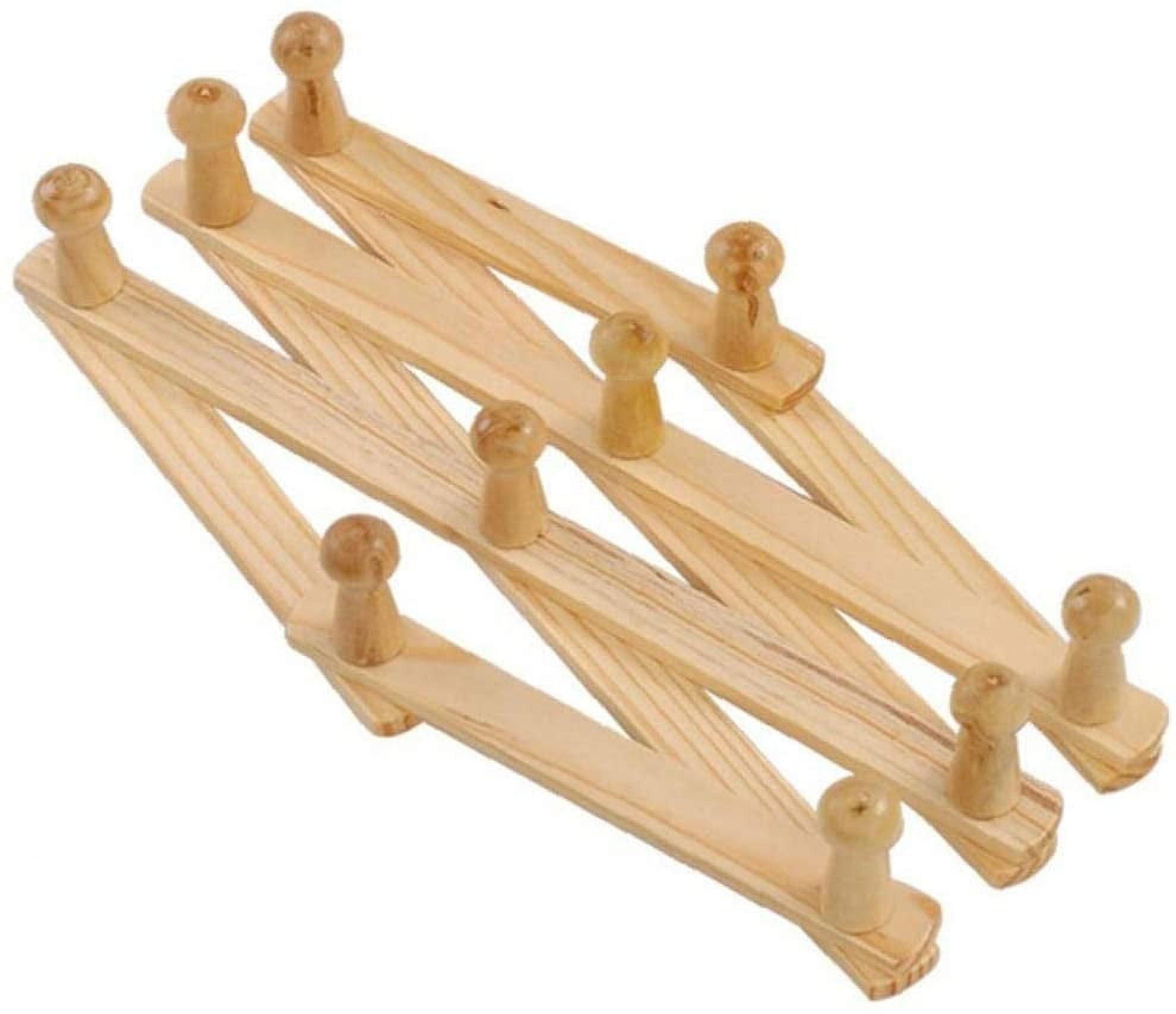 Wall Hanger: Wooden Coat Rack Wall Mounted, Hat Racks for Baseball Caps, Mug Rack, 10 Peg Hooks, Natural