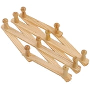 GIXUSIL Wall Hanger: Wooden Coat Rack Wall Mounted, Hat Racks for Baseball Caps, Mug Rack, 10 Peg Hooks, Natural