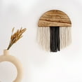 thumbnail image 1 of Wall Hanging Boho Fringed Tapestry Woven Tapestry, Bohemian Chic Home Decor Modern Handmade Semi-round Wood Tapestry Wall Art Decorations for Bedroom Living Room Apartment Ornament, 1 of 7