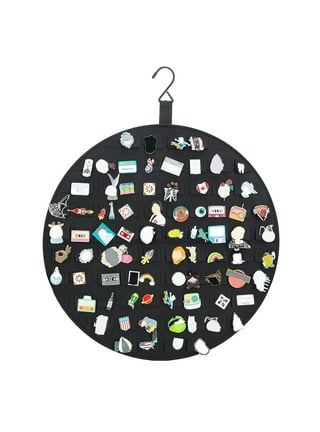  Wall Hanging Brooch Jewelry Storage Case Canvas Display Stand  Enamel Pin Display Banner Holder Earrings Necklace Glitter Pin Collection  Organizer (Black) : Clothing, Shoes & Jewelry
