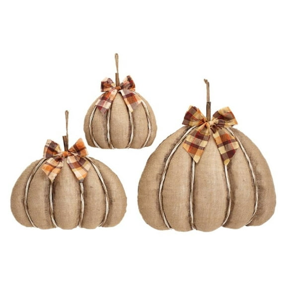 Wall Hanging Burlap Pumpkins- Set of 3