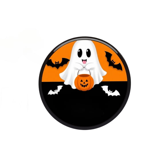 Wall Hanging Decor Colorful Ghost Round Led Halloween Sign for Indoor Front Door and Party Use