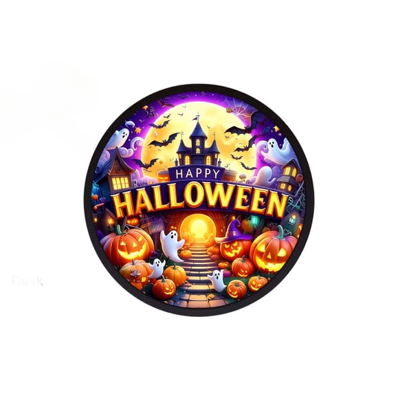 Wall Hanging Decor Halloween Led Lighted Sign 12 Inch Round for Home Wall Door Halloween Party Decorations