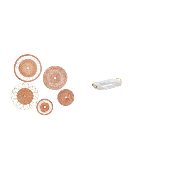 Wall Hanging Decor Handicraft Rattan Storage Tray Lightweight Material for Bedroom Hallway Restaurant Use