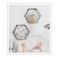 thumbnail image 1 of Clispeed Hexagon Grid Shelves Black Floating Wall Art for Room Decoration, 1 of 5