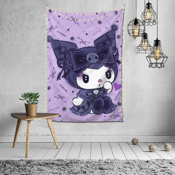 Wall Hanging Decoration Tapestry, Kuromi Art Poster for Living Room Home Decor 60x40in
