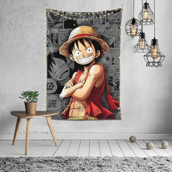 Wall Hanging Decoration Tapestry One Piece Luffy Art Poster for Living Room Home Decor 60x40in