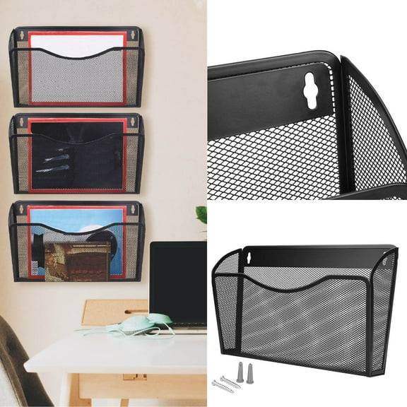Wall Hanging File Basket Metal Wall Hanging File Frame Magazine Column Newspaper Rack Single Layer Hollow