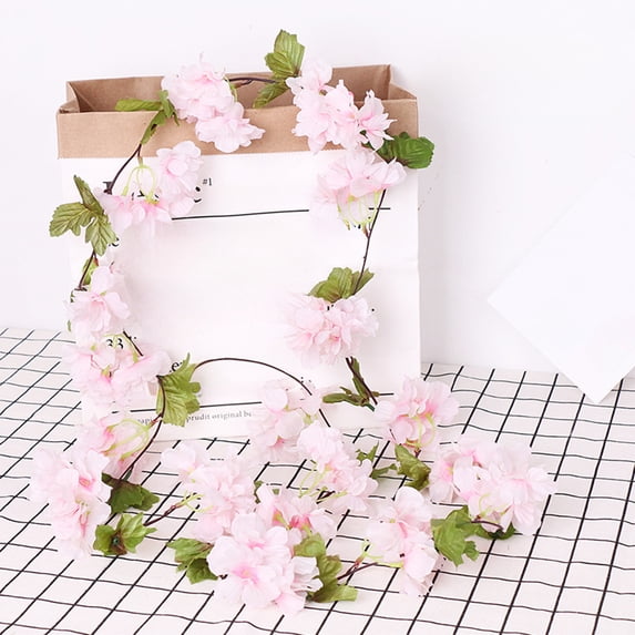 Wall Hanging Flower Decor, 90 Inch Artificial Flower Garland with 18 Blooms, Bendable Fake Flower Vine for Home, Shelf, Bedroom, Wedding Arch, Party Decoration