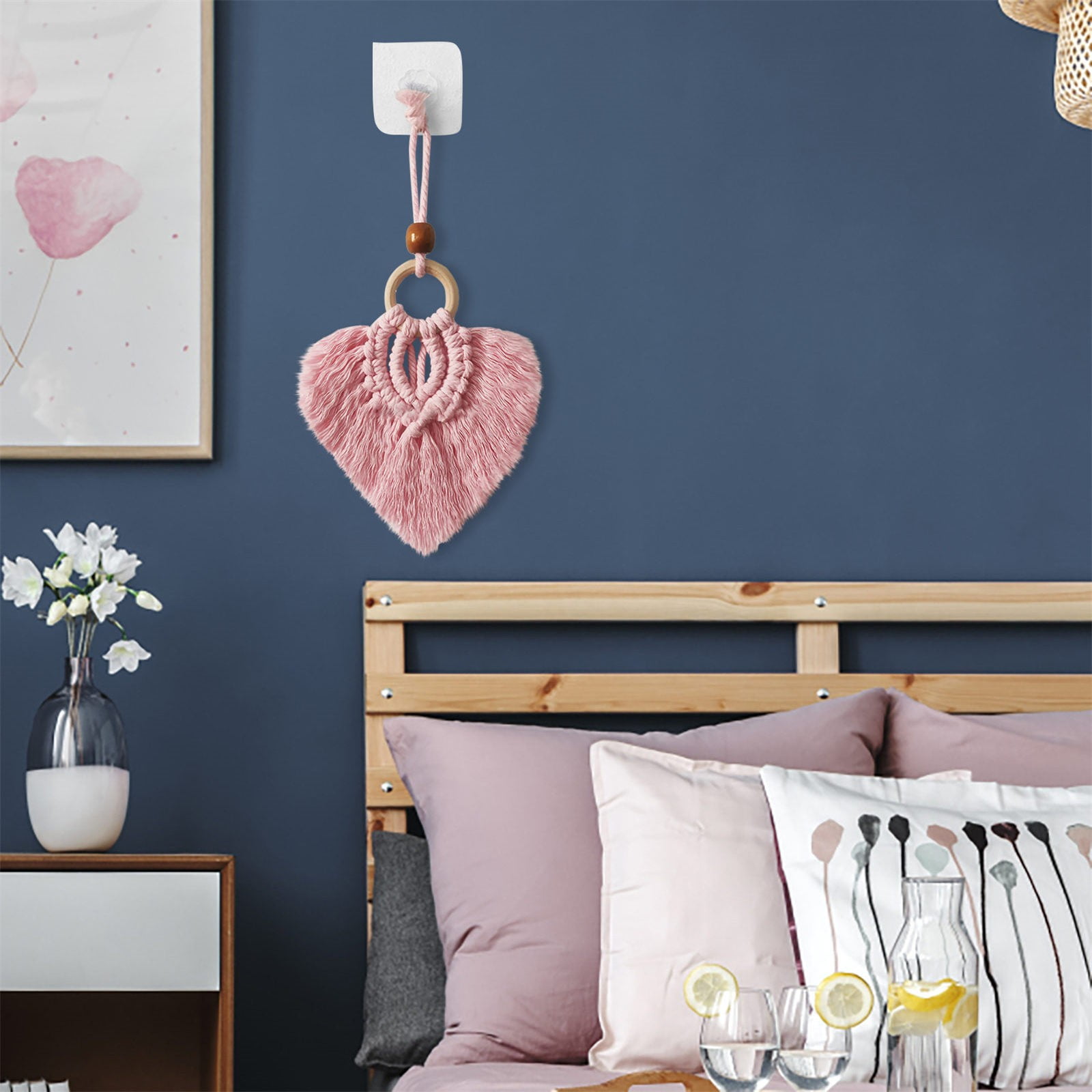 Wall Hanging Hand Woven Design Wall Decor Boho Chic Leaf Tassels