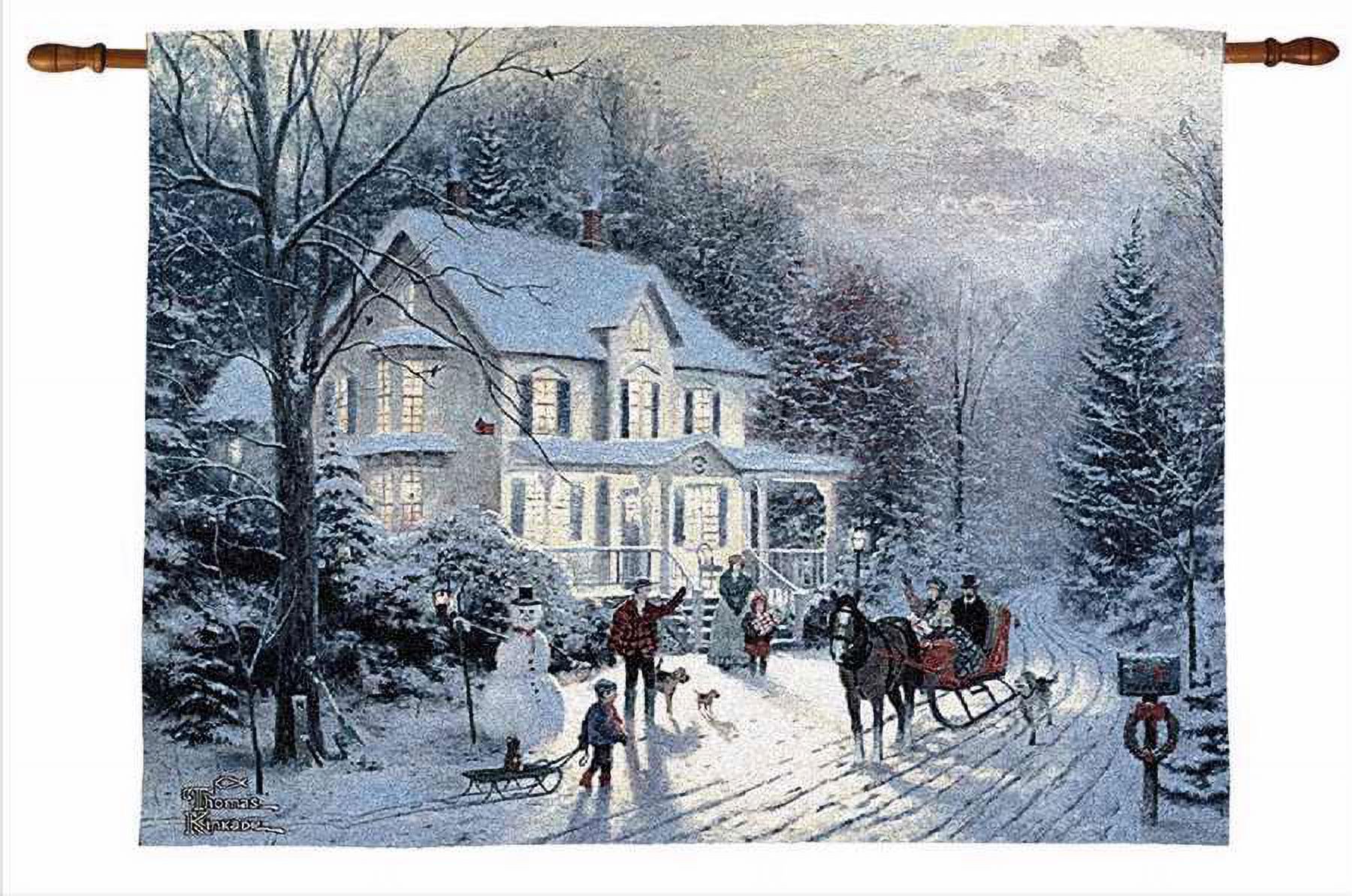 Wall Hanging Home For The Holidays Fiber Optic Tapestry w Remote 36 x 26 Walmart
