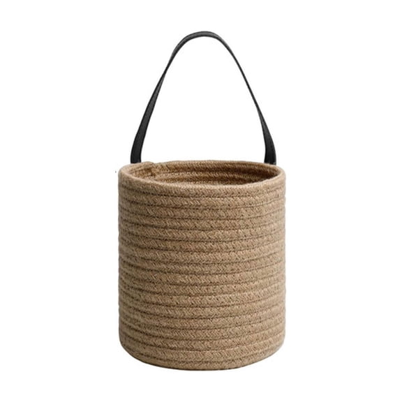 Wall Hanging Jute Woven Storage Basket for Flower Plants & Home Decor, Multifunctional Boho Wall Organizer for Nursery Bathroom Living Room, Large Brown