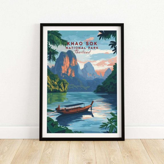 Wall Hanging Khao Sok Decor Housewarming Gift Living Room Thailand Gift Art Lovers Illustr