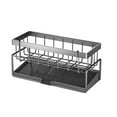 thumbnail image 1 of Wall Hanging Kitchen Rack Over Sink Storage, Sponge Holder and Dishcloth Organizer with Drip Tray, No Drill Mount Stainless Steel, 1 of 6