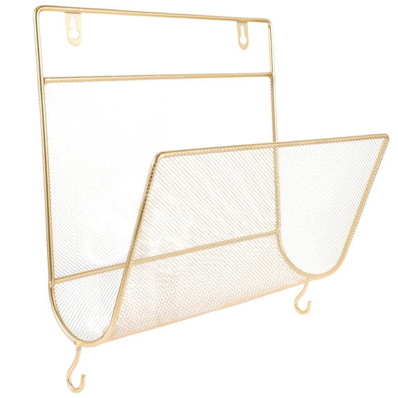 FONDOTIN Golden Iron Wall Shelf for Home and Office Storage, Space-Saving Mounted Organizer