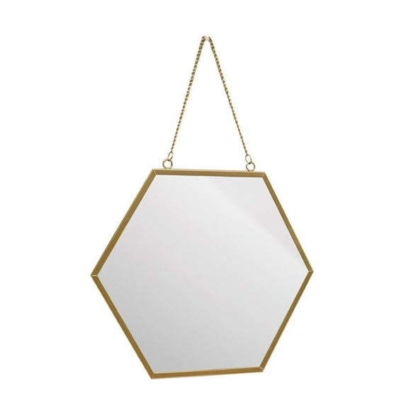 Wall Hanging Makeup Mirror Bathroom Punch-free Decorative Hexagon Mirror