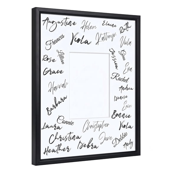 Wall Hanging Photo Frame 11x14, Signature Picture Frame with Mat, Guest Book native for Weddings, Graduation Party Decor, Celebion Autograph Display, Home Decor, Black