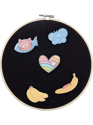 REOVE Wall Hanging Pin Collection Display Stand Enamel Pin Display Holder  Display Board, Canvas Leather Embroidery Hoop for Display Pins Buttons Wall