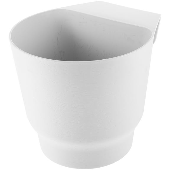 White Hanging Flower Pot with Water Storage for Indoor Plants, Bar Style Planter, and Decorative