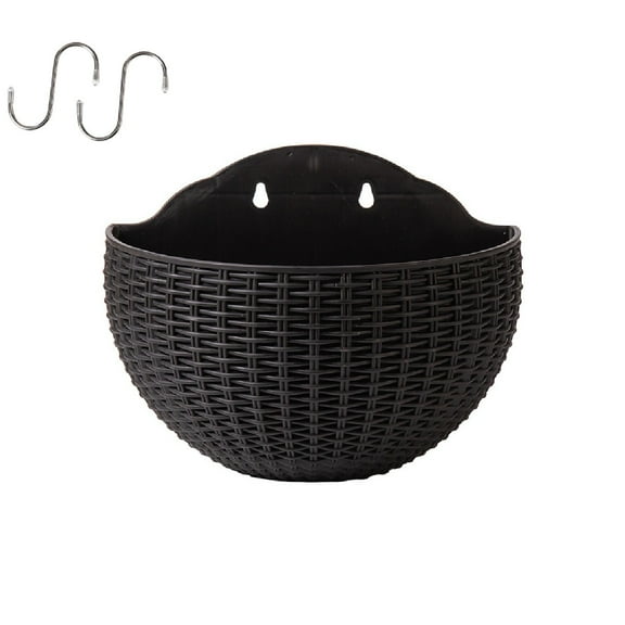 Wall Hanging Planters, Wall Mounted Flower Pots, Self Watering Wall Planter for Indoor Plants, Right Angle Corner Hanging Pot, Great for Balcony Home Office Bar Corner Decor, Black