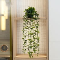 Wall Hanging Plants Verdsylv Artificial Hanging Plant in Pot, Small Faux Indoor, Outdoor Potted Plants, Aesthetic Home Shelf Decor for Living Rooms, Kitchens, and Offices, Realistic Fake Greenery, E
