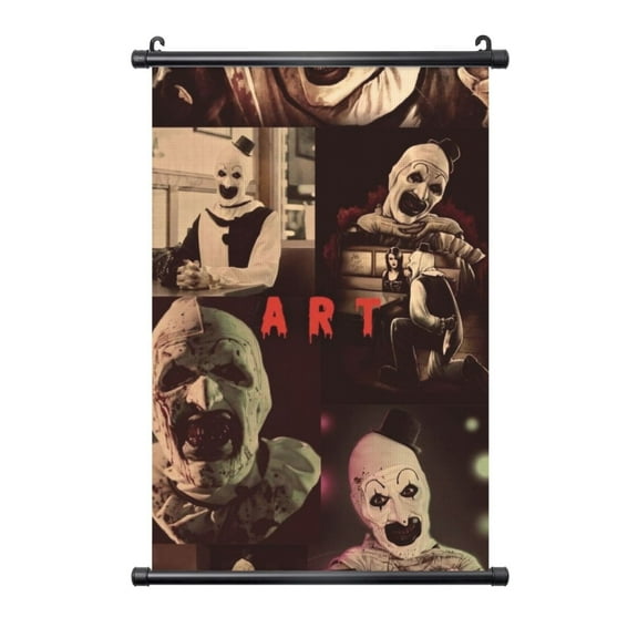 Wall Hanging Poster Terrifier Canvas Artwork With Black Frame Scroll Painting 16"x24"
