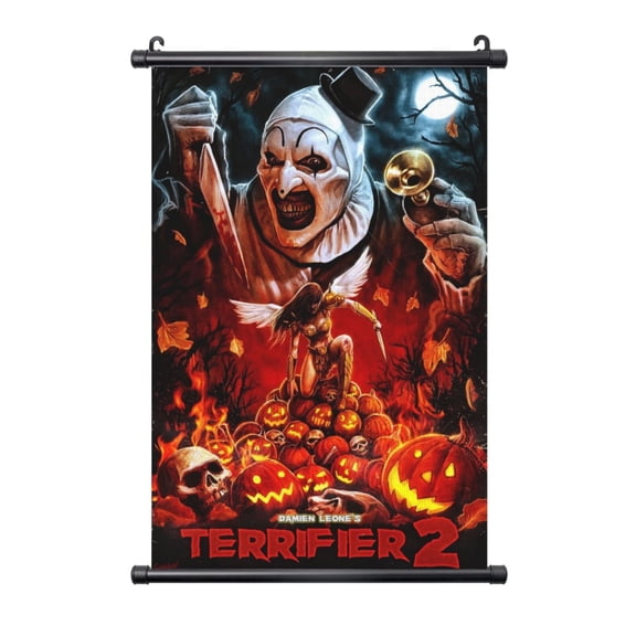 Wall Hanging Poster Terrifier Canvas Artwork With Black Frame Scroll Painting 16"x24"
