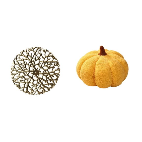 Wall Hanging Sculpture Metal Wall Decor Halloween Pumpkin Pillow Plush Material for Living Room Bedroom Office Sofa