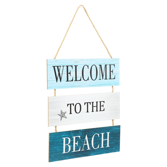 Wall Hanging Signs Wooden Beach Decor Summer Themed Flop Tropical Wall Decor Wood Surfboard Door Sign for Home Bathroom A