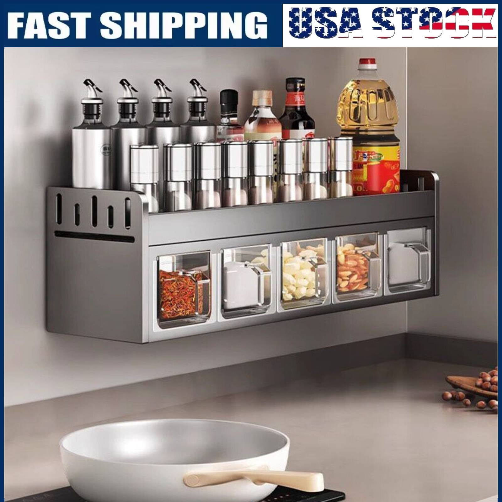 Wall Hanging Spice Rack for Organizer Kitchen Condimenters Putting ...