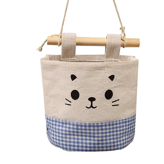 Wall Hanging Storage Bag Behind the Door Organizer Cotton Canvas Fabric Hanging Shopper for Bedroom Closet Bathroom Kitchen Nursery College Dorm Room Organization Decor