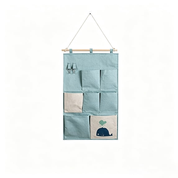 Wall Hanging Storage Organizer, Multi-Pocket Linen Fabric Door Hanging Pouch, Foldable Wall Mount Storage Bag, Household Sundry Holder For Bedroom, Dormitory, Office And Sorting Small Daily Items