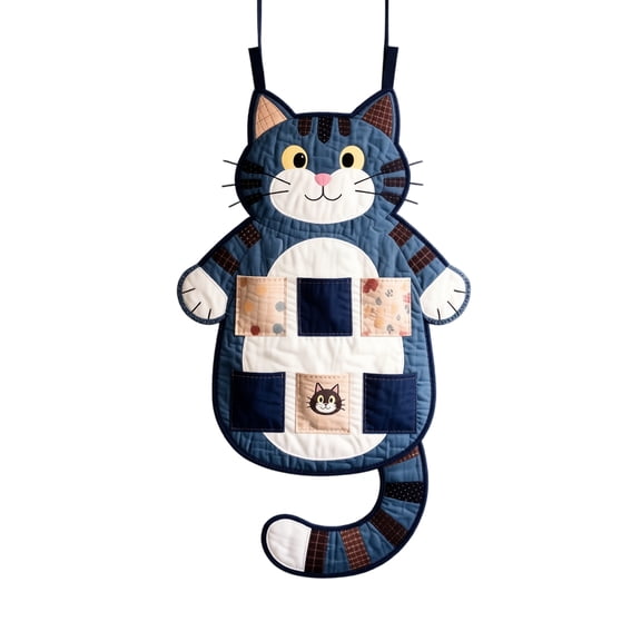 Wall Hanging Storage Pouch, Patchwork Style Organizer Fabric Pockets Door Mounting System for Small Items Remote Control Keys Jewelry Stationery Home Decor Unit 1 pcs