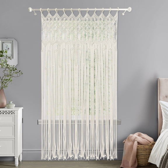 Wall Hanging Tapestry Macrame Boho Yarn Cotton Woven Window Curtain Handmade