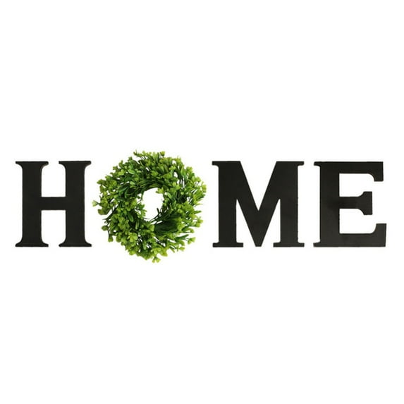 Wall Hanging Wood Home Sign with Artificial Leaves for O Rustic Wooden Home Hanging Letters Decorative Wall Decor Signs for Living Room House
