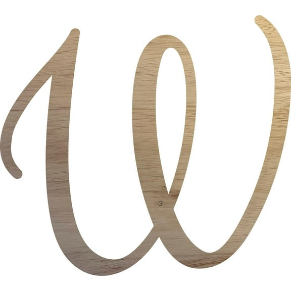 Wall Hanging Wooden Letter W, Unfinished Wood 6'' Tall Alphabet Craft Letter