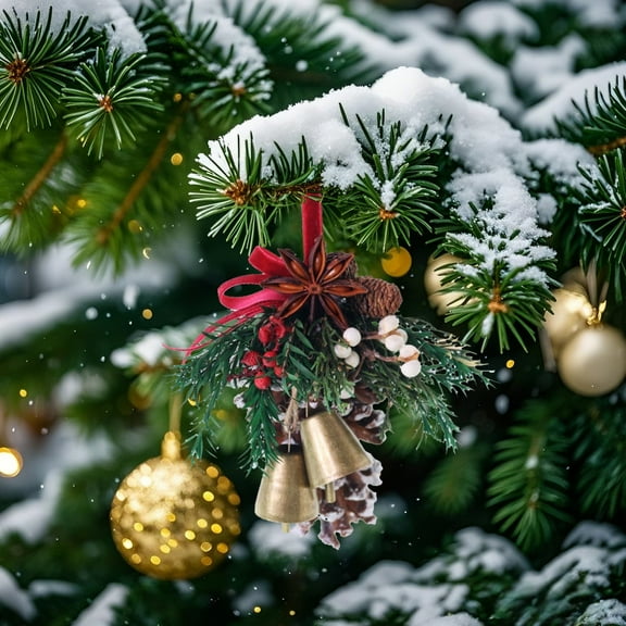 Wall Hangs,Christmas Tree Bell Pendant Cleverly Blends Of Winter With Christmas Joy
