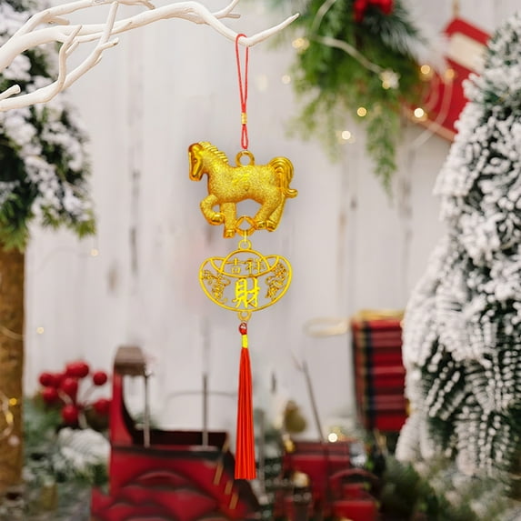 Wall Hangs Decor,2026 Pendant Decoration Chinese New Year Decoration Decorative Hanging Tassel Ornaments For Fortune Wealth Success Home Kitchen Bonsai Tree Car Decor(Horse)